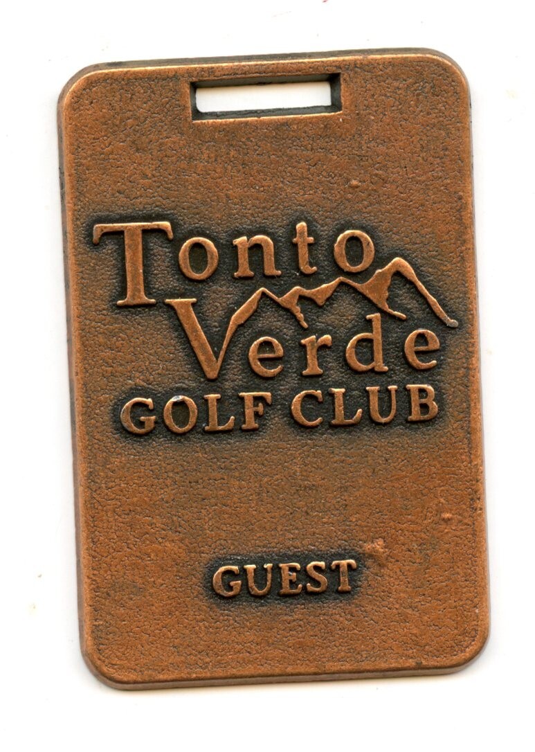 Golf Club Bag Guest Tag - Tonto Verde Golf Club - 3" x 2" - Ex Condition