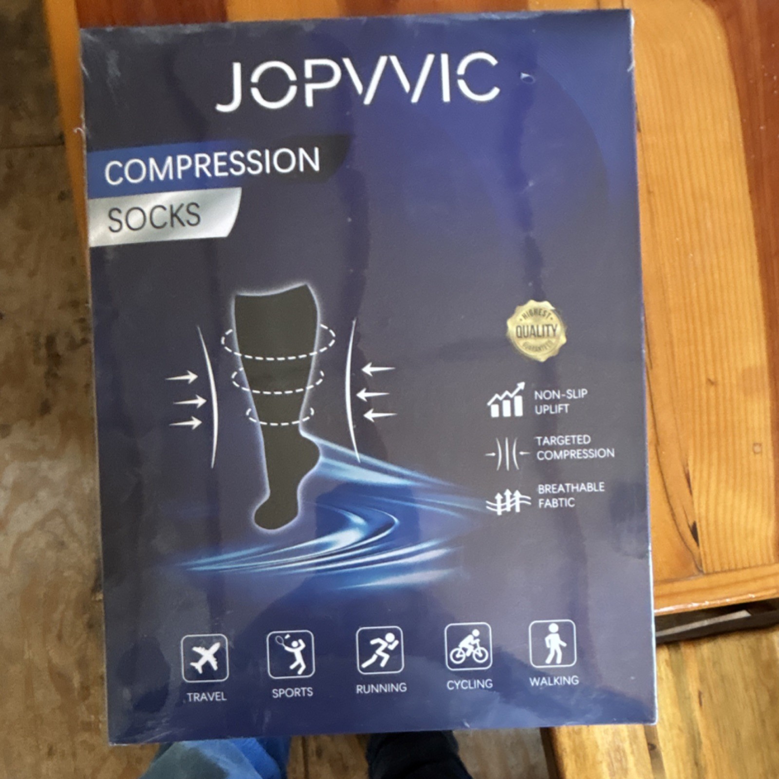JOPVVIC Compression Socks Black Non-slip Uplift Targeted Compression Breathable