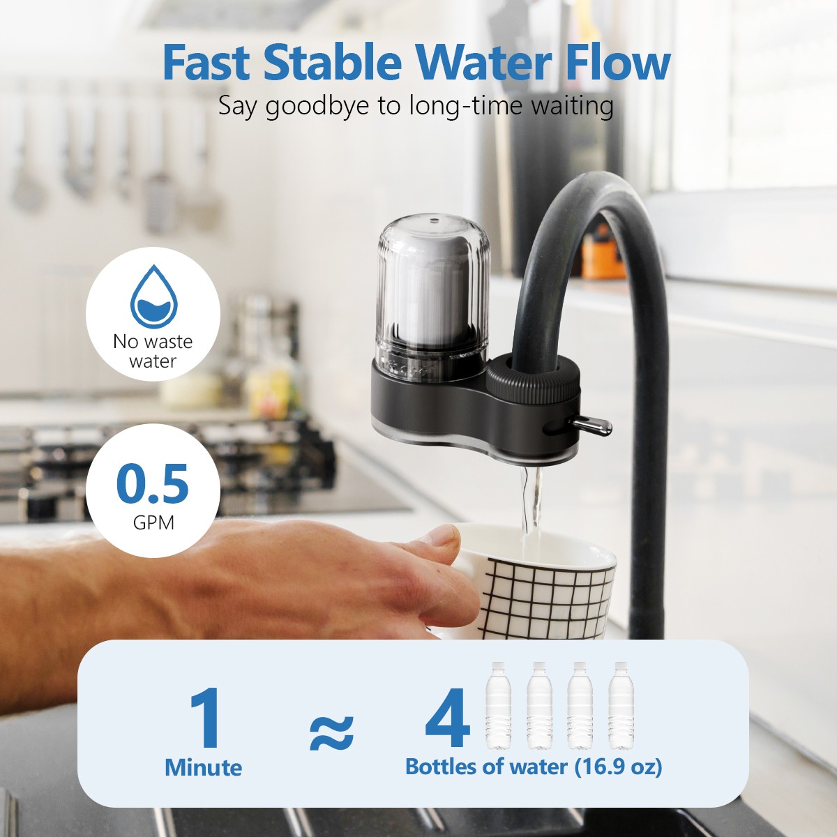 Water Filter for Sink Water Saving Sturdy Replacement for Bathroom Household