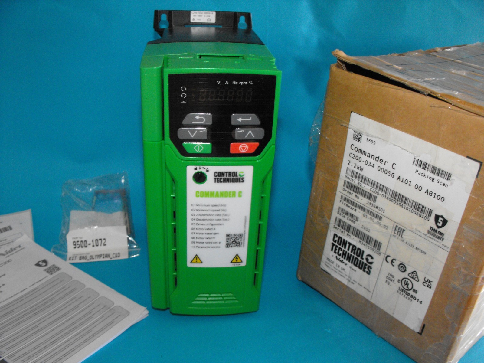 Control Techniques C200-03400056A10100AB100.Commander C.380/480V.2.2KW.NEW