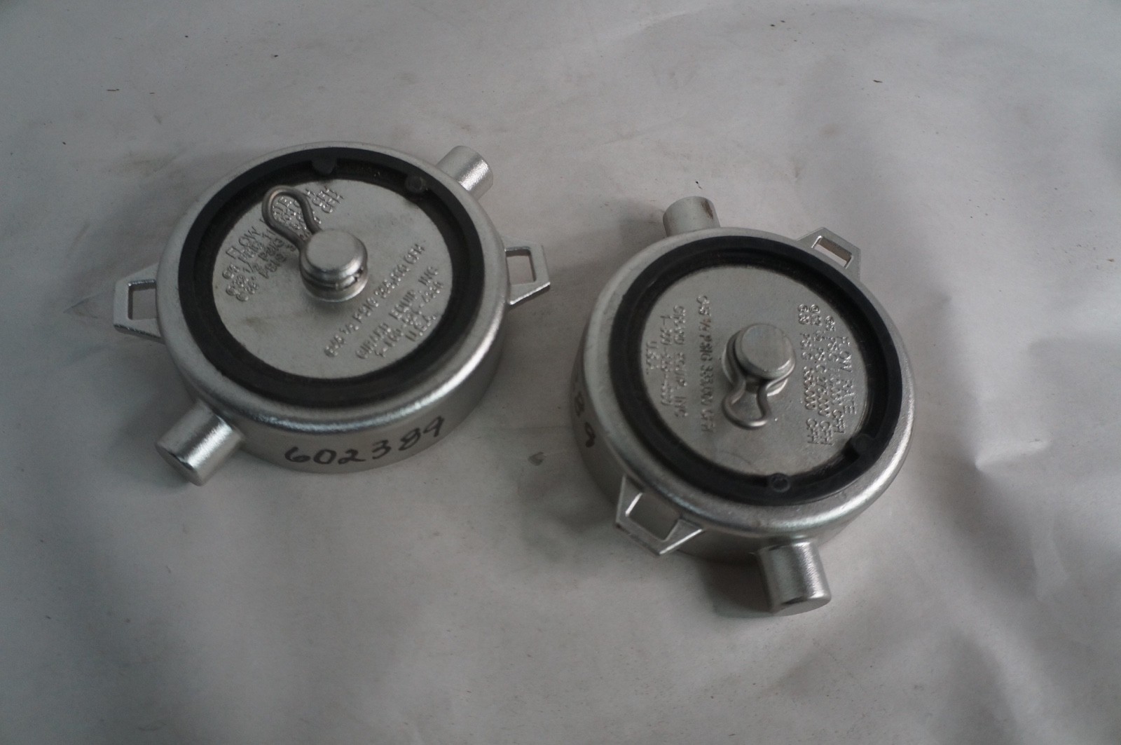 (2) Fire Hydrant Threaded 3-1/2" Caps Galvanized Steel #3SPF-T Girard