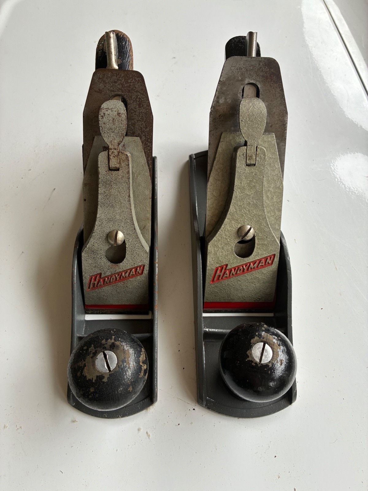 Stanley Handyman Block Planes H1204 (Lot of 2) Vintage Woodworking Tools Made in