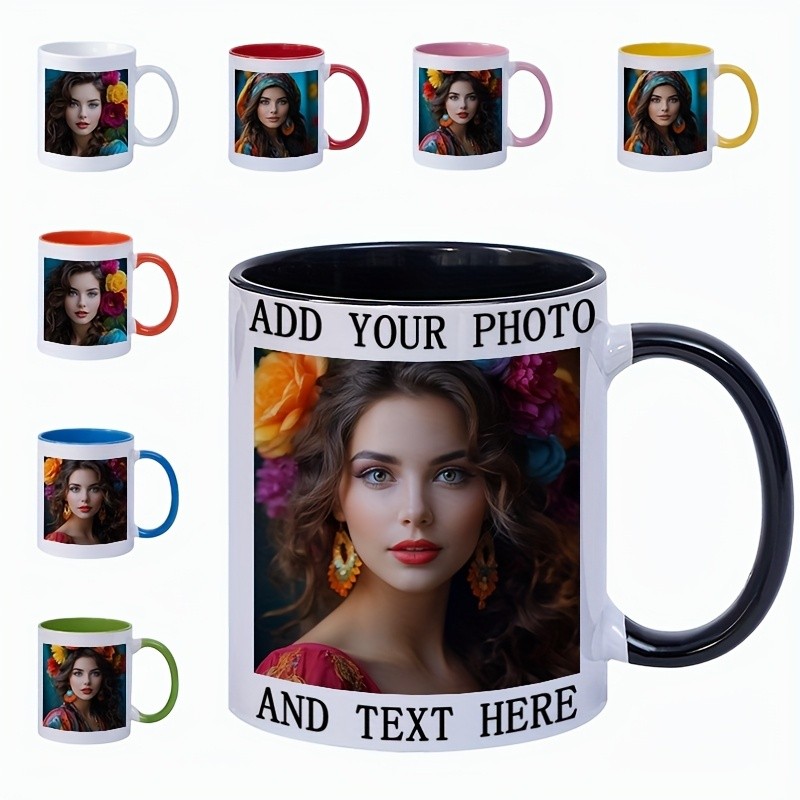 1 Customizable 11oz Ceramic Mug with Your Photo Text Custom Coffee Cup Gift ↗