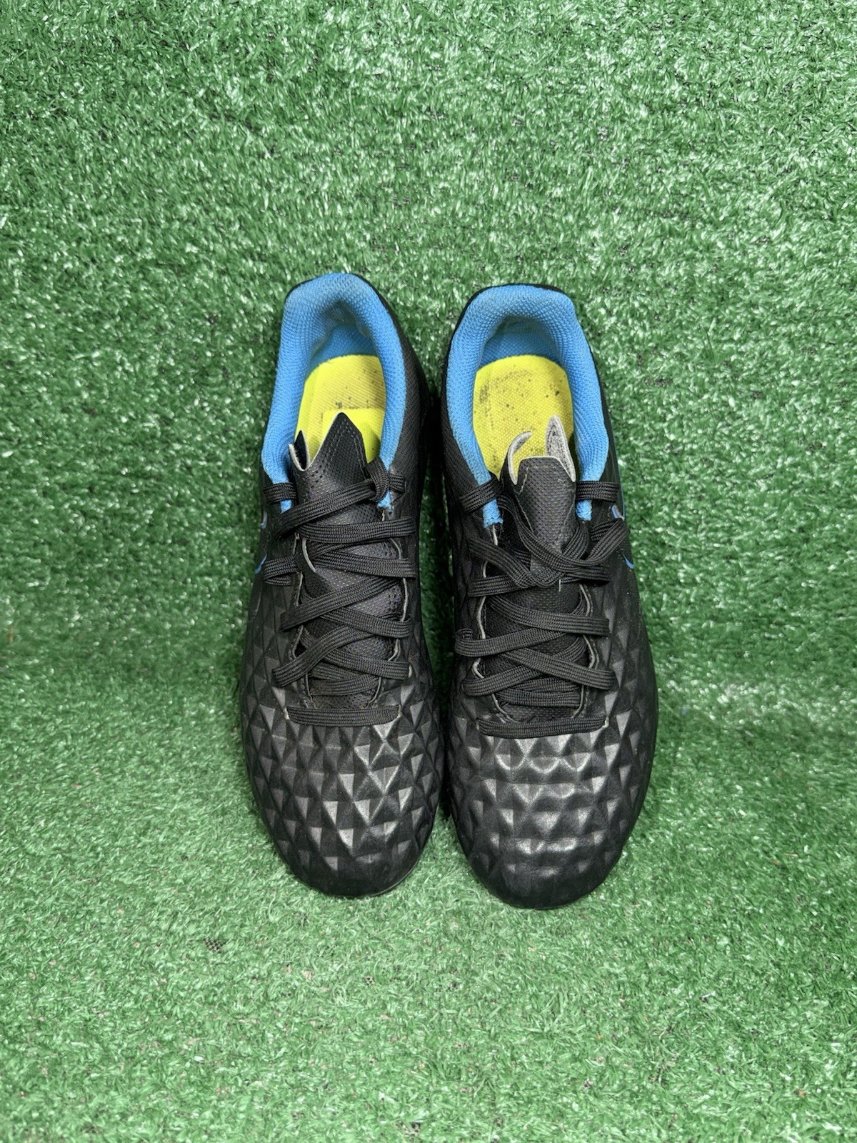 Nike Tiempo Legend 8 Size 4.5 Academy FG/MG Soccer Cleats Black Blue AT6107-090