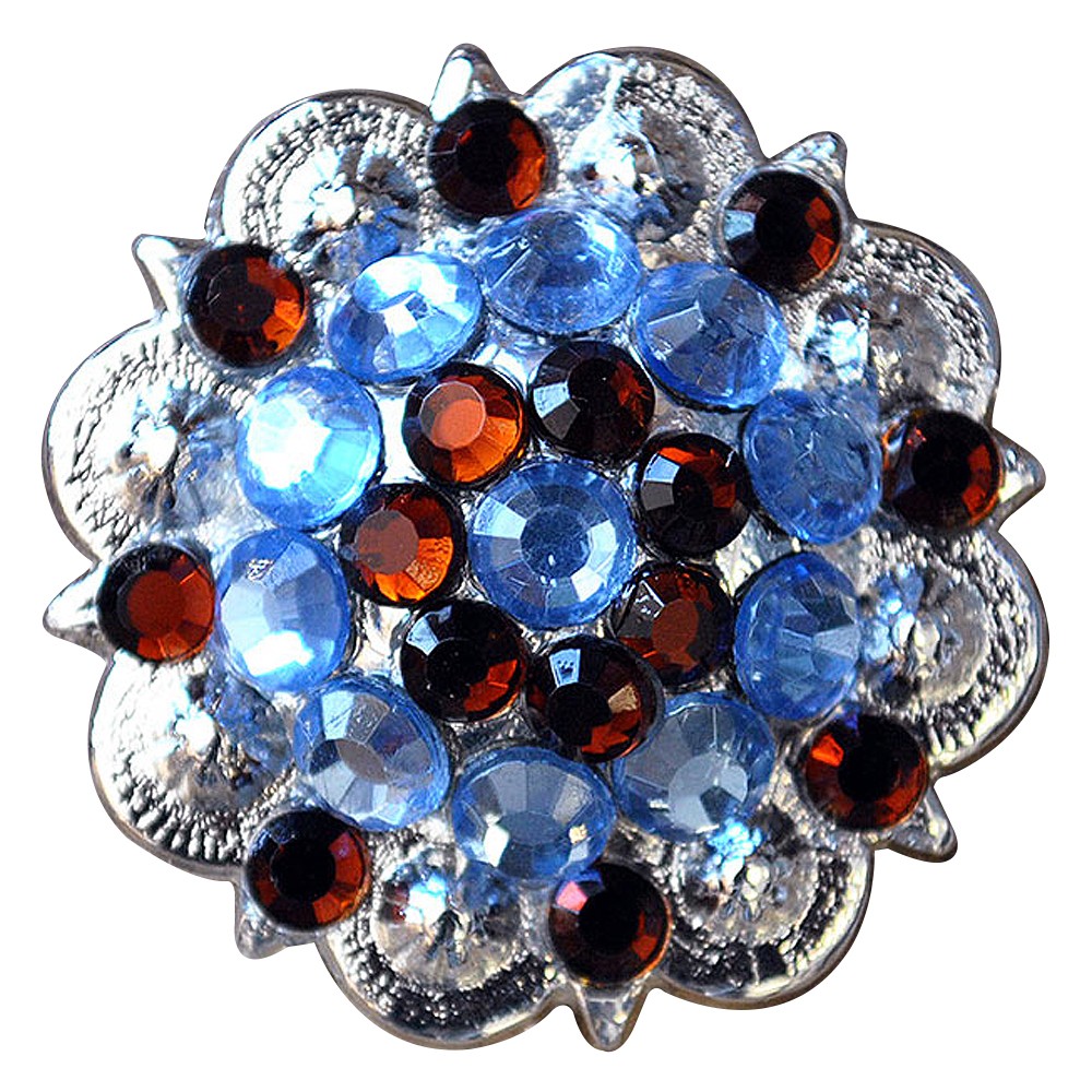 HILASON Set of 2 Western Berry Conchos Glass Rhinestones Bling Tack Cowgirl