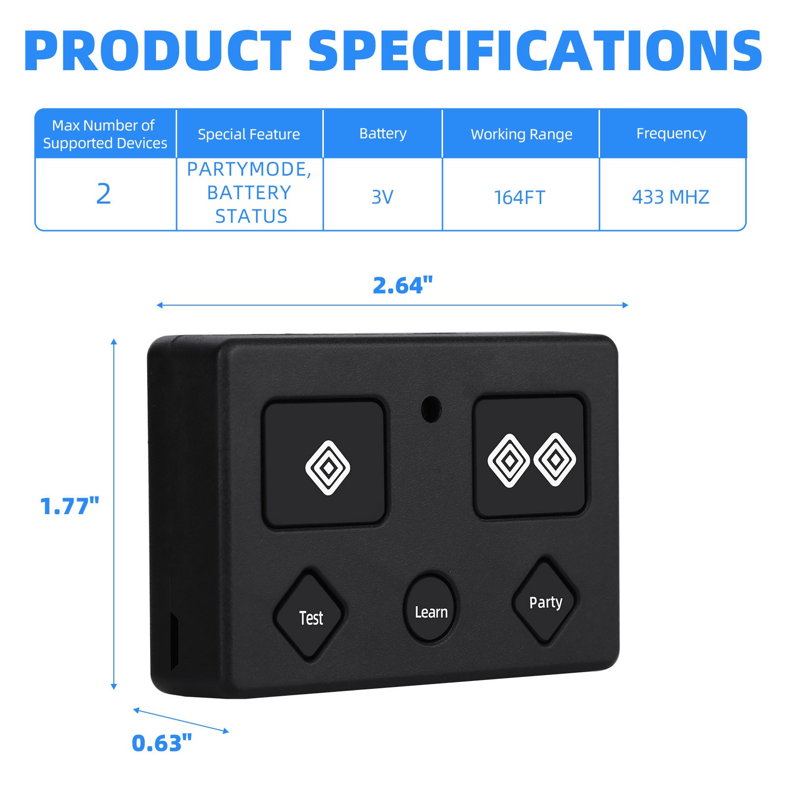 4pack AXP1 AXS1 for Ghost Controls Remote, 5-button Ghost Gate Opener Remote