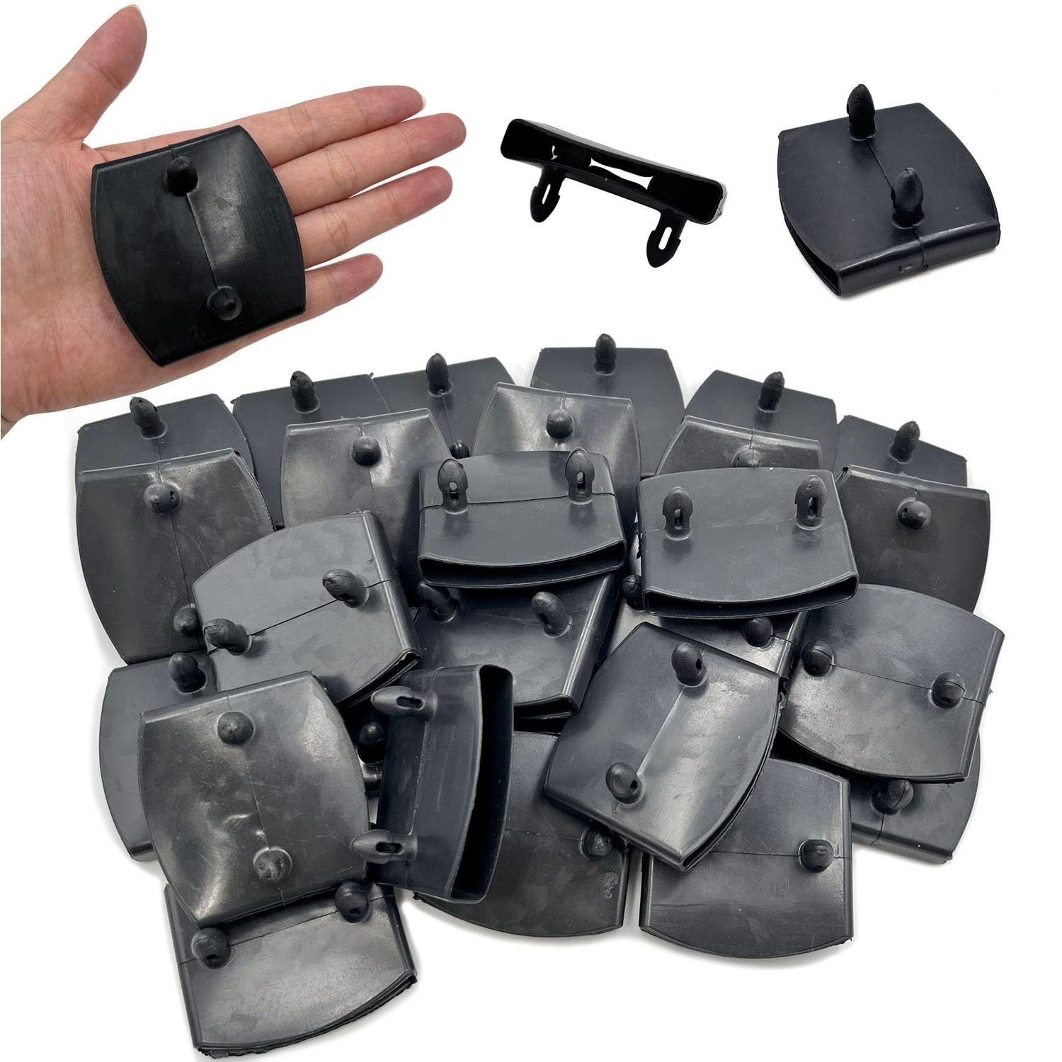 30 PCS Black Plastic Bed Slat Centre Caps 54x9mm Holders for Wooden Slats