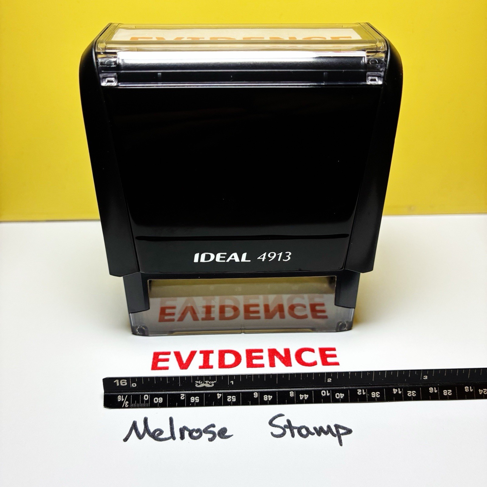 Evidence Rubber Stamp Red Ink Self Inking Ideal 4913