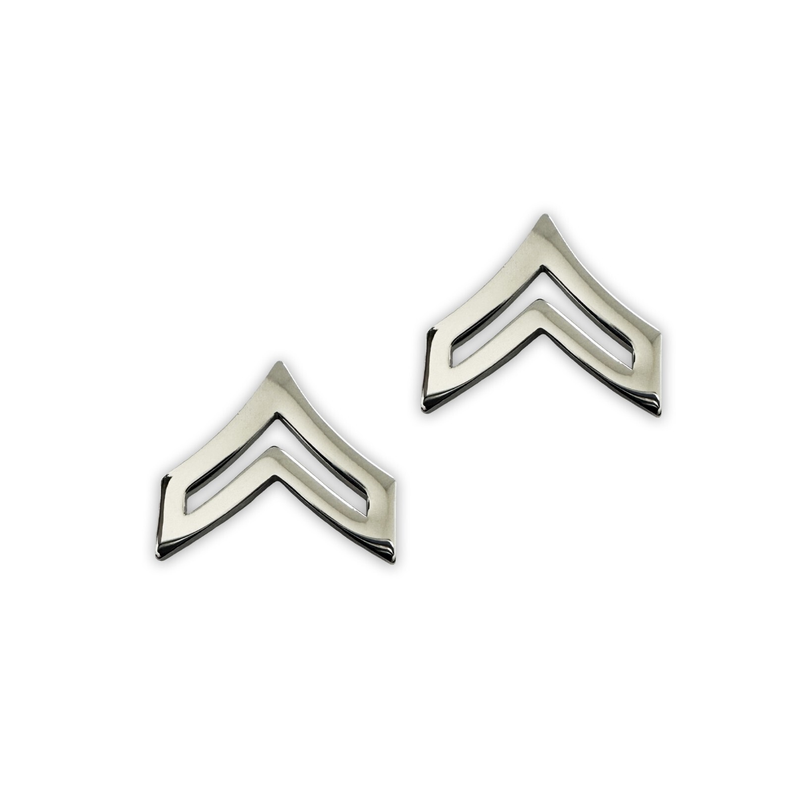 Police Corporal Nickel Rank Pin Tall 13/16" (Pair)