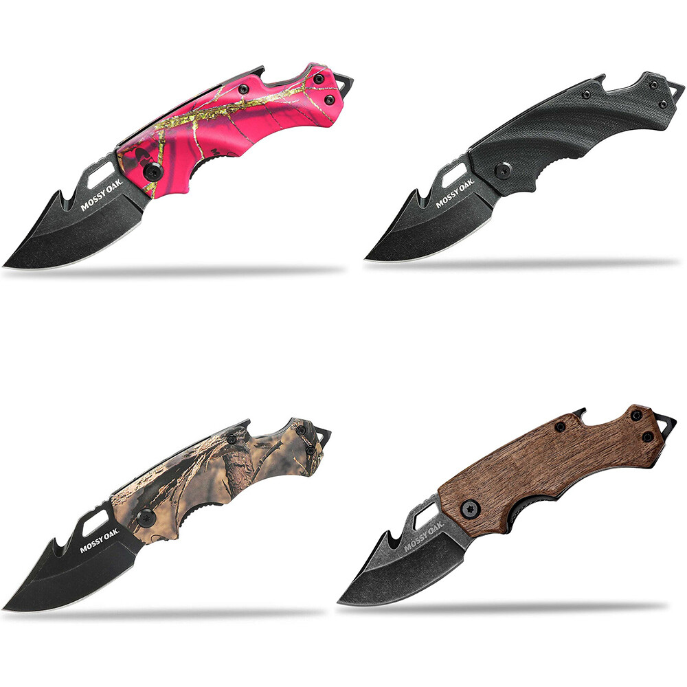 Mossy Oak Mini Folding Pocket Knife Stainless Steel Drop Point Blade Multi-Color