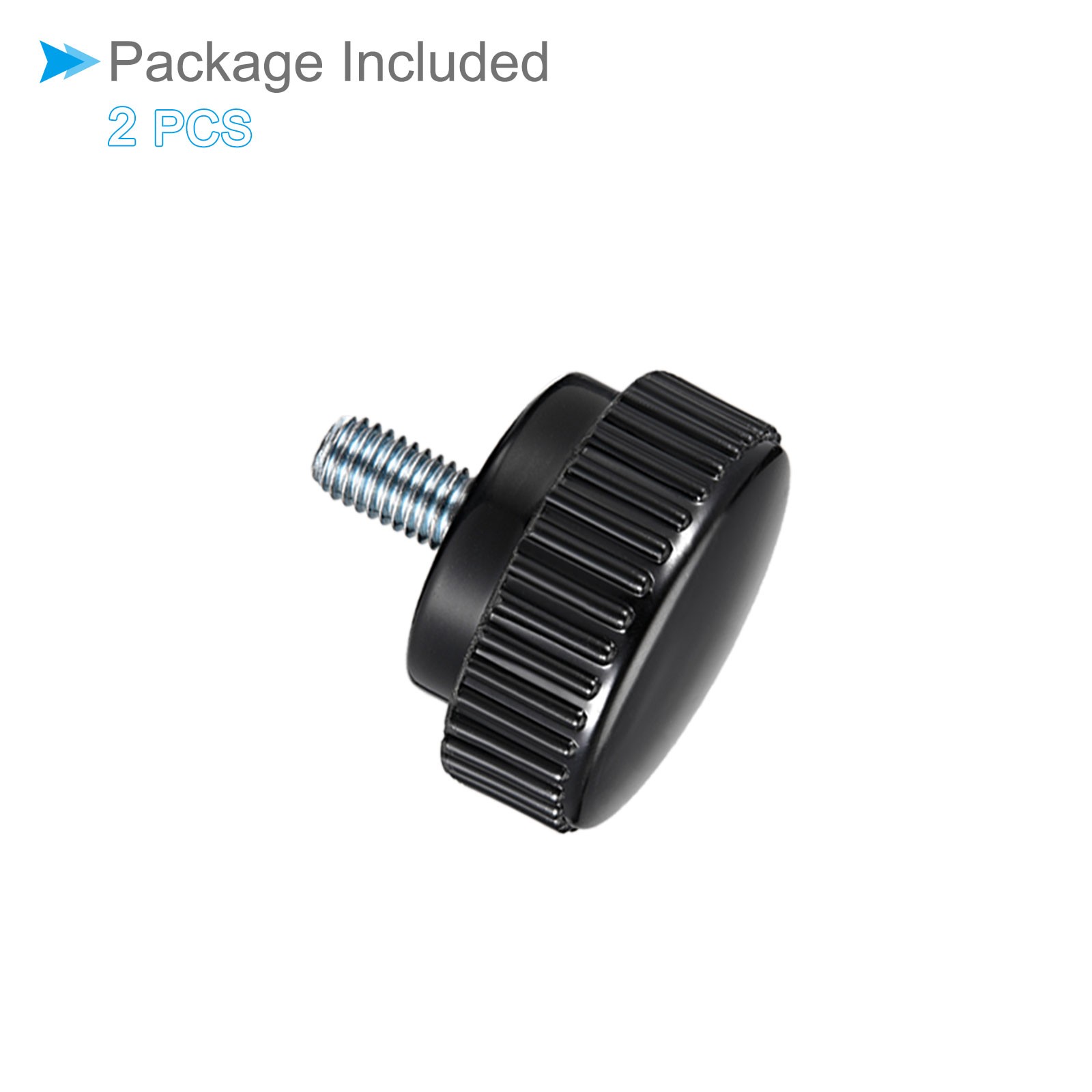 Knurled Clamping Knobs, M8 x 15mm Thread 32mm Head, Thumb Screw Bolt, 2-Pieces