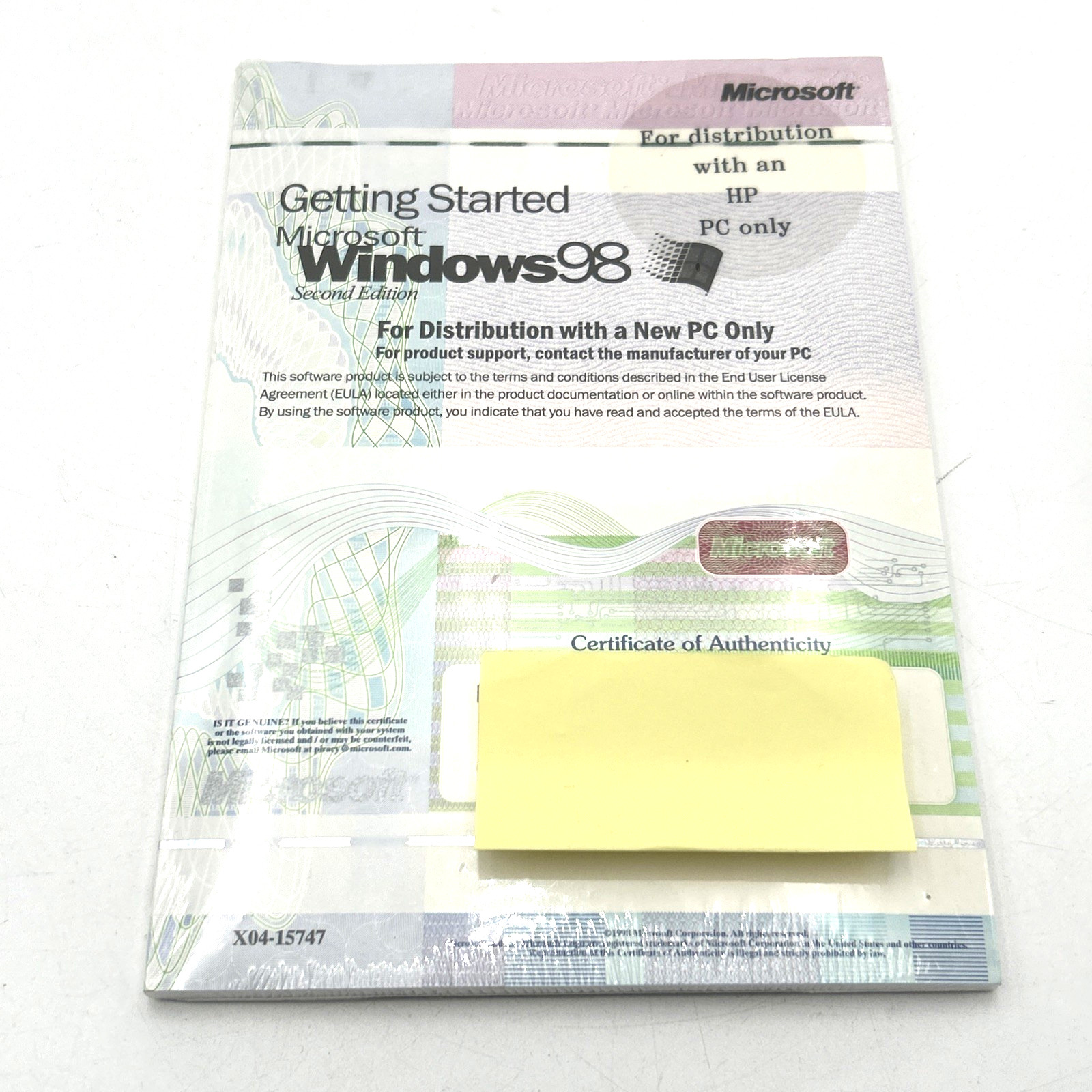 Getting Started Microsoft Windows 98 2nd Edition Manual & Product Key