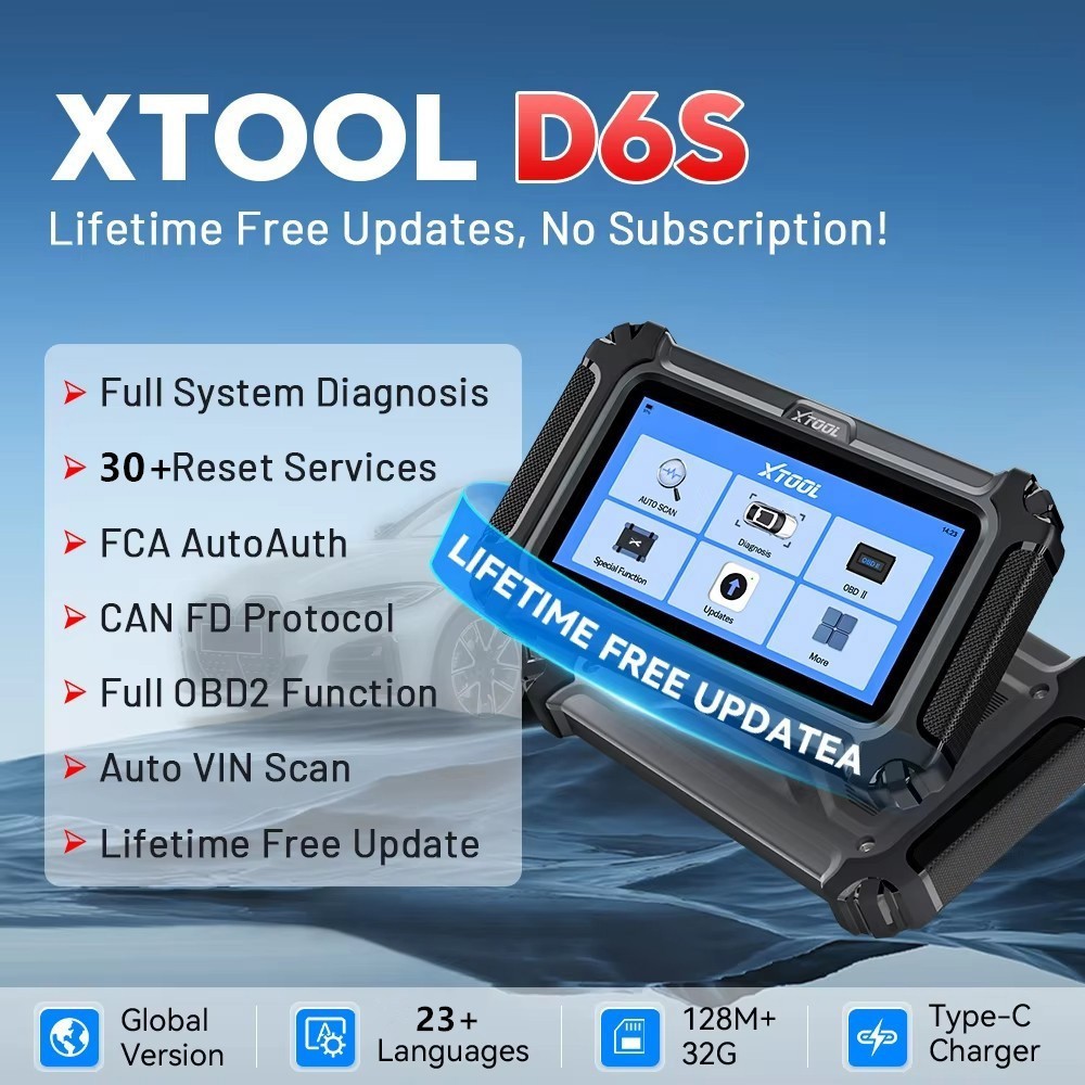 2026 XTOOL D6S OBD2 Scanner Full System Diagnostic Tool 30+ Resets Free Update