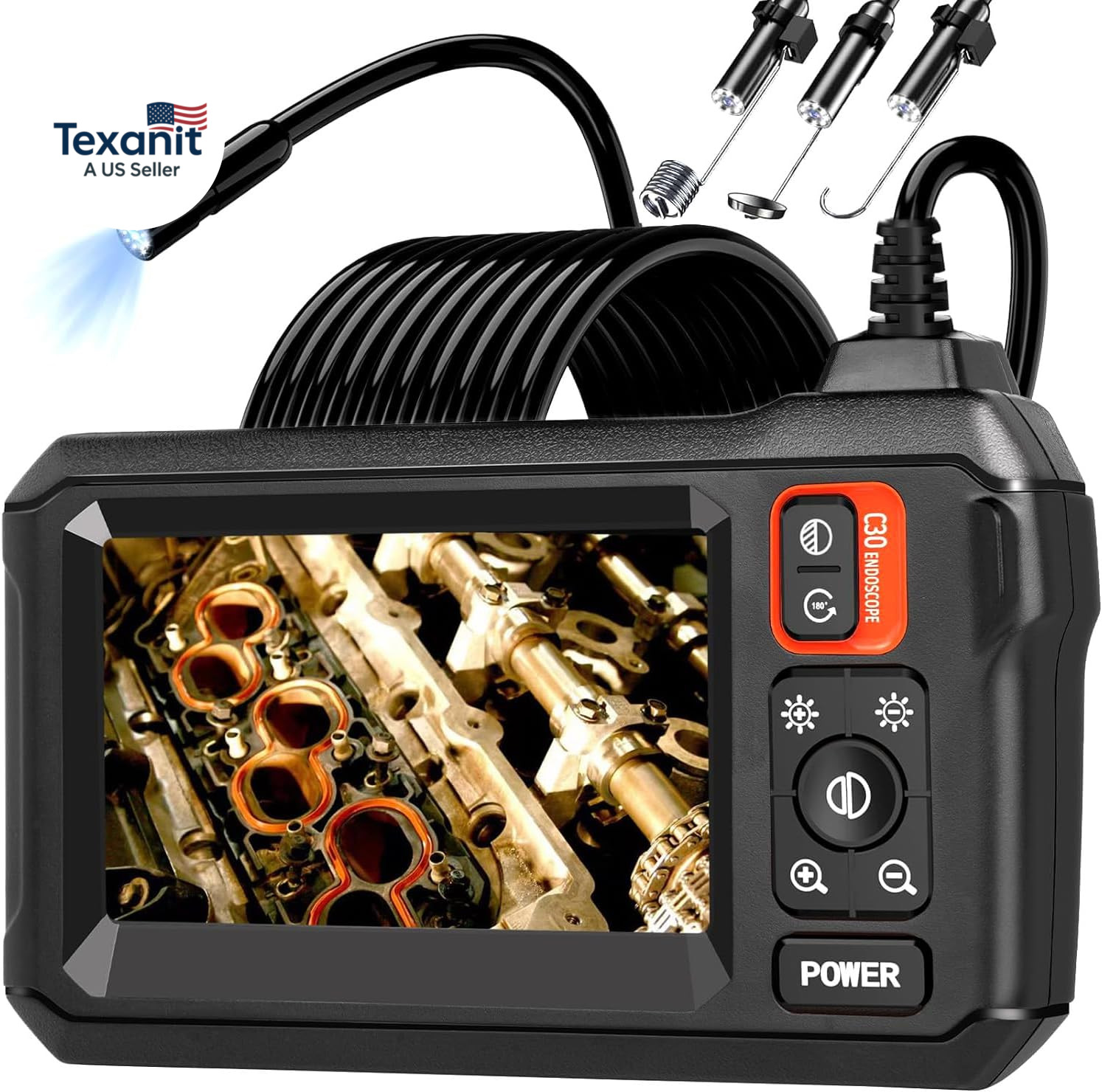 Endoscope Camera with Light, 1080P HD Borescope, IP67 Waterproof Snake Camera –