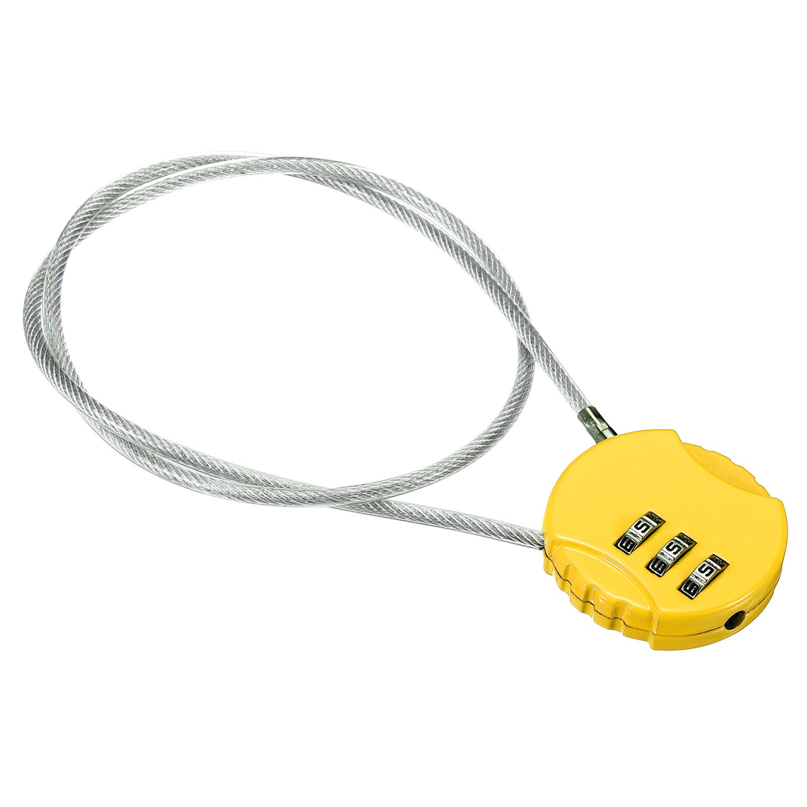 Small Combination Block 19.6", 1pc 3 Digit Luggage Lock, Yellow