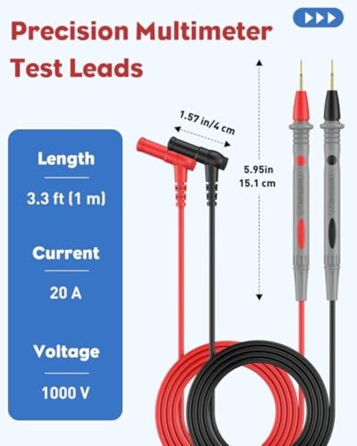 Vibit 11 Pcs Multimeter Test Leads, Multimeter Leads Kit with Back Probes,