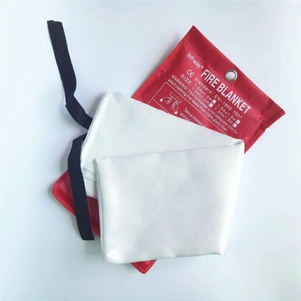 2PCLarge Fire Blanket Fireproof For Home Kitchen Office Caravan Emergency Safety