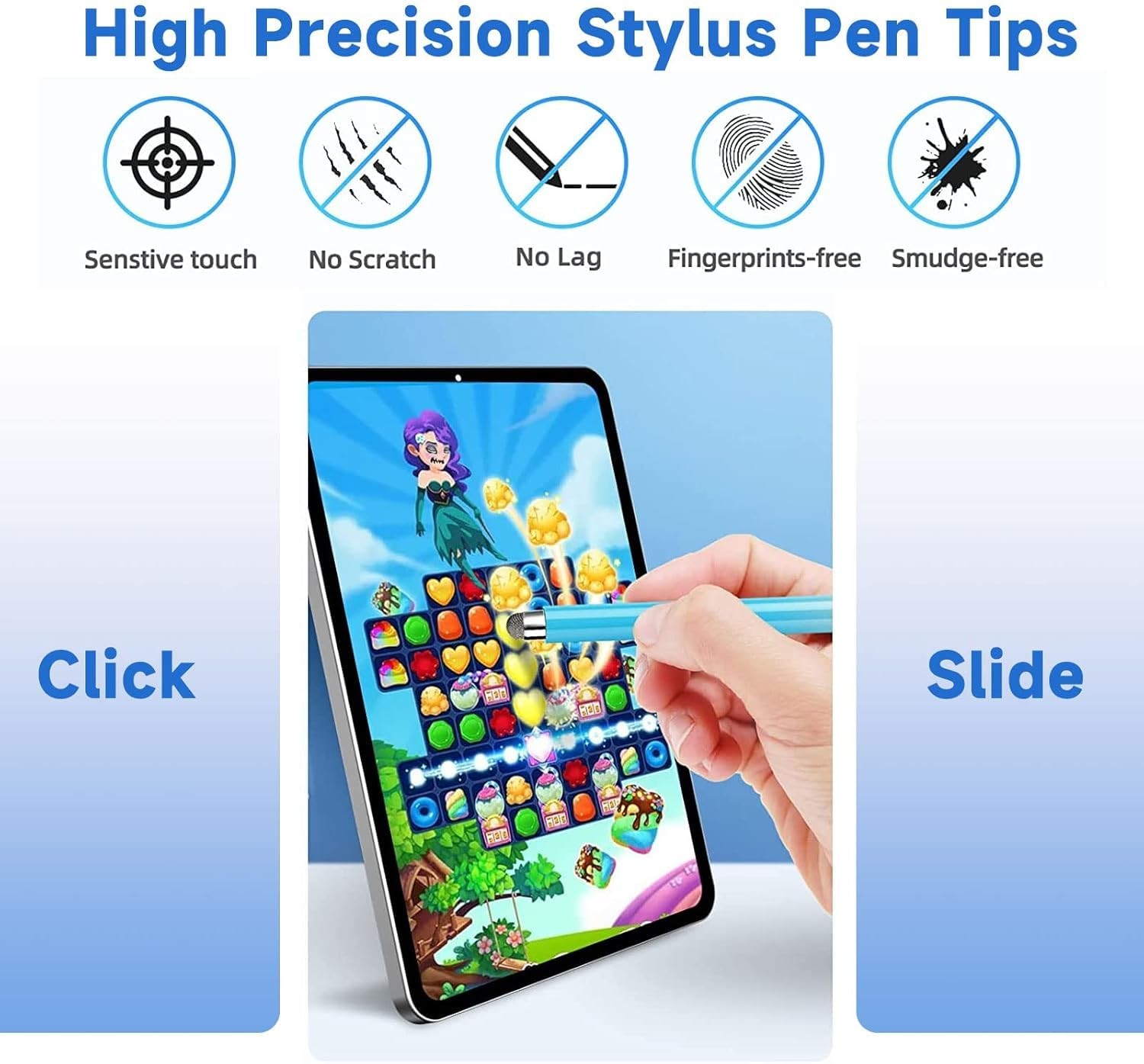 Mesh Fiber Tips (10 Pack) GUUGEI Stylus Pen Replacement Suitable for...