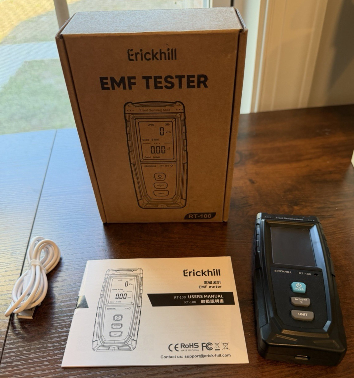 RT-100 EMF Tester Professional Electromagnetic Field Meter Rechargeable New