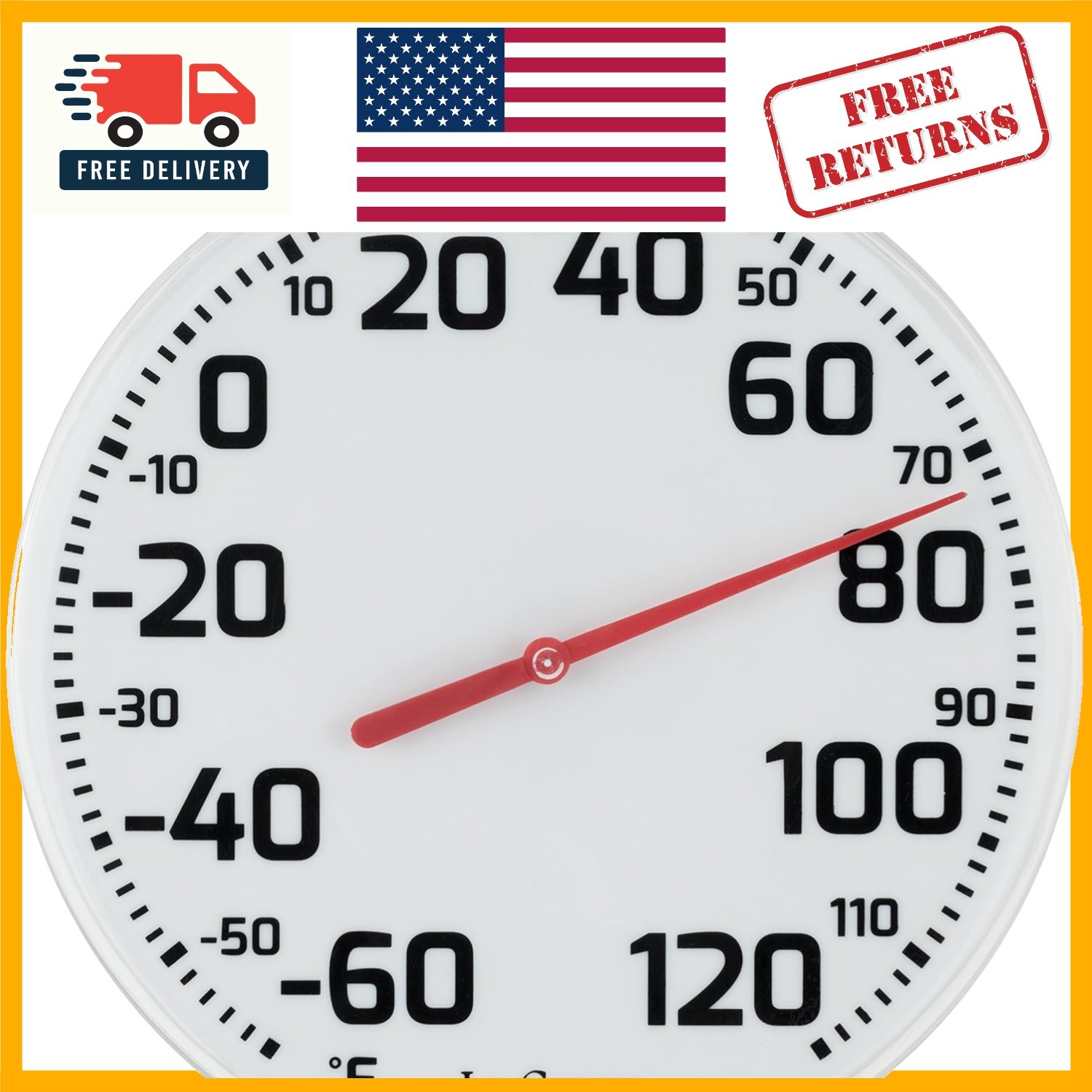 La Crosse 8-Inch Round Analog Thermometer - High Accuracy, Indoor/Outdoor Use