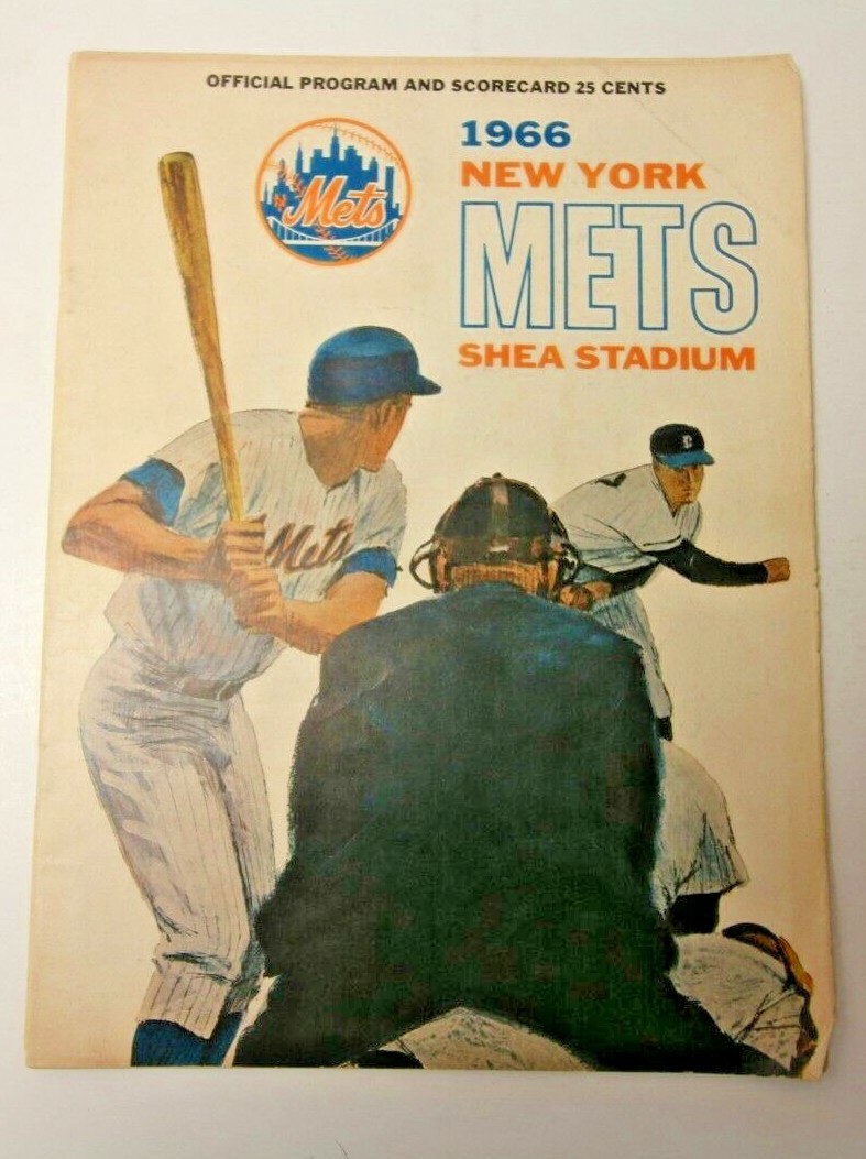 1966 NEW YORK METS MLB PROGRAM SCOREBOOK GOOD CONDITION VS SAN FRANCISCO GIANTS