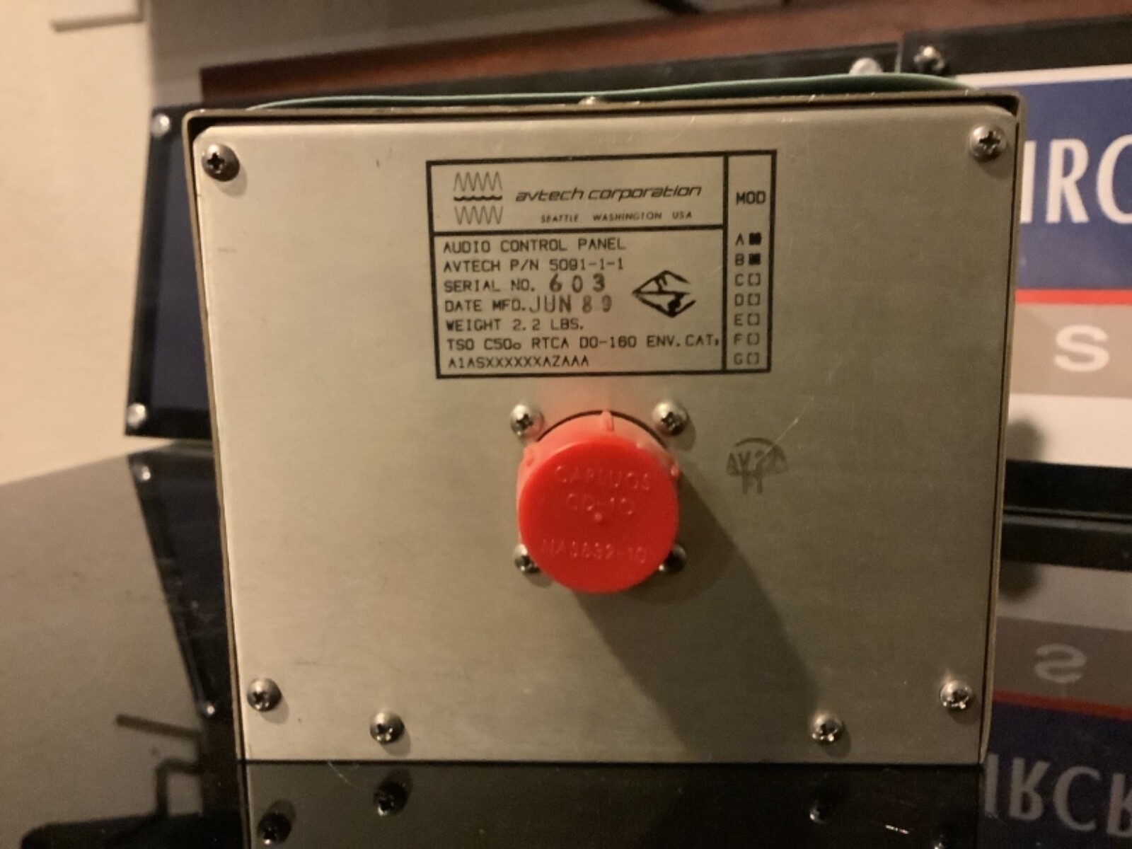 AUDIO PANEL, 509111, 5091-1-1, as removed