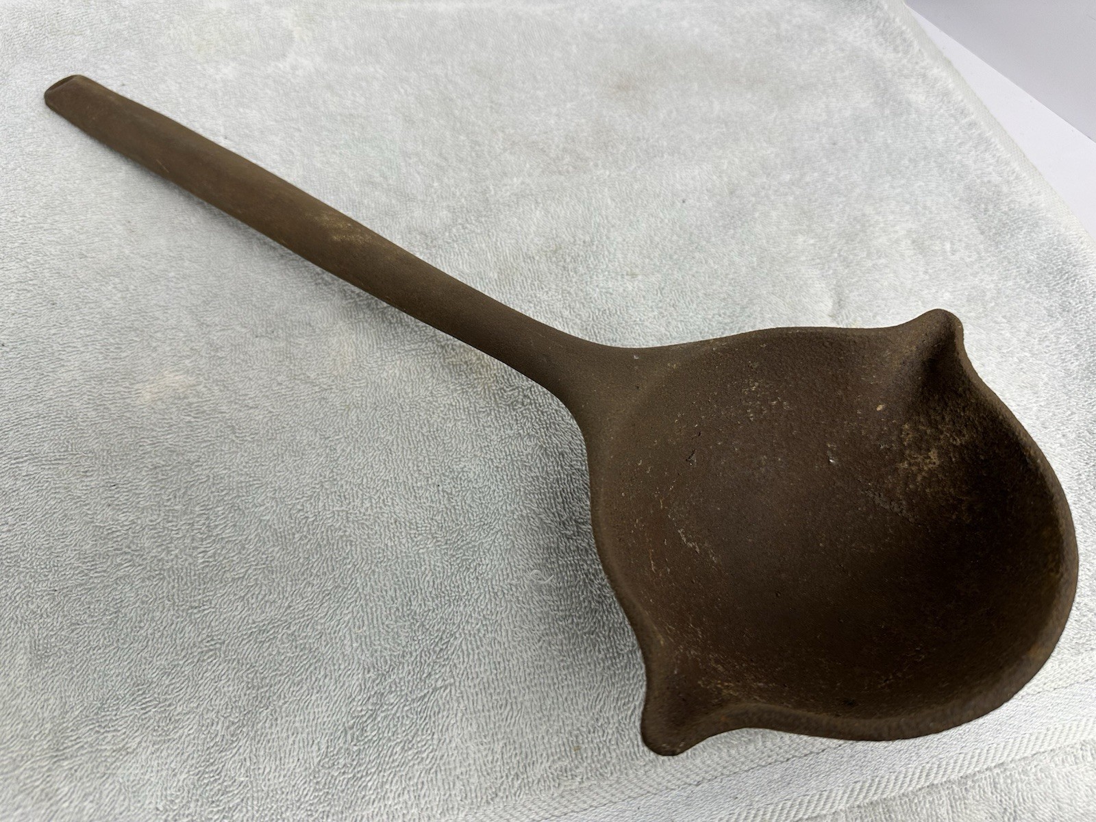 Hollands Cast Iron Ladle #5 Double Pour Spout 19” Erie PA USA Vintage