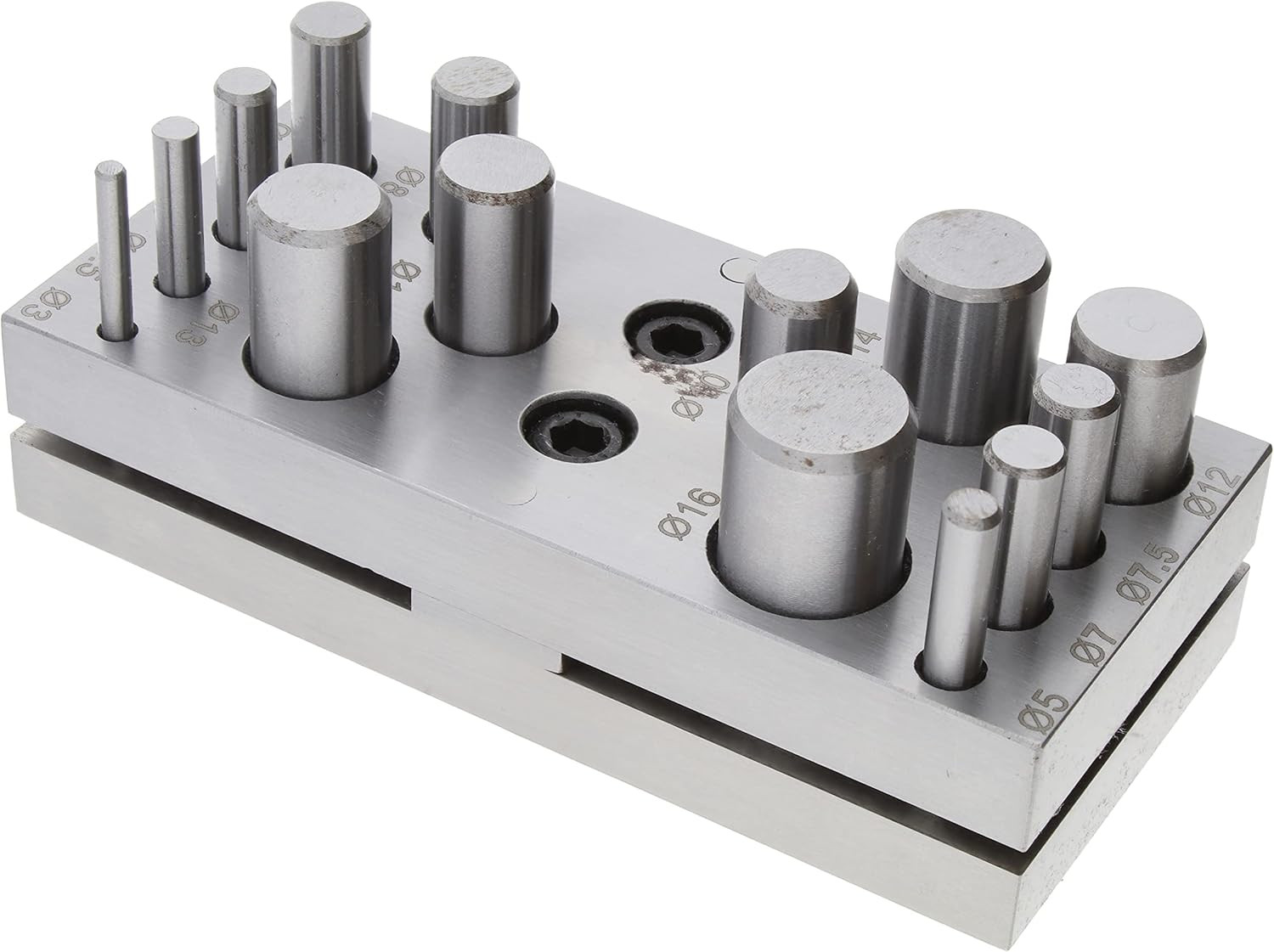 Steel Circle Disc Cutter Set with 14 Punches and Die. Tool for Cutting Accurate