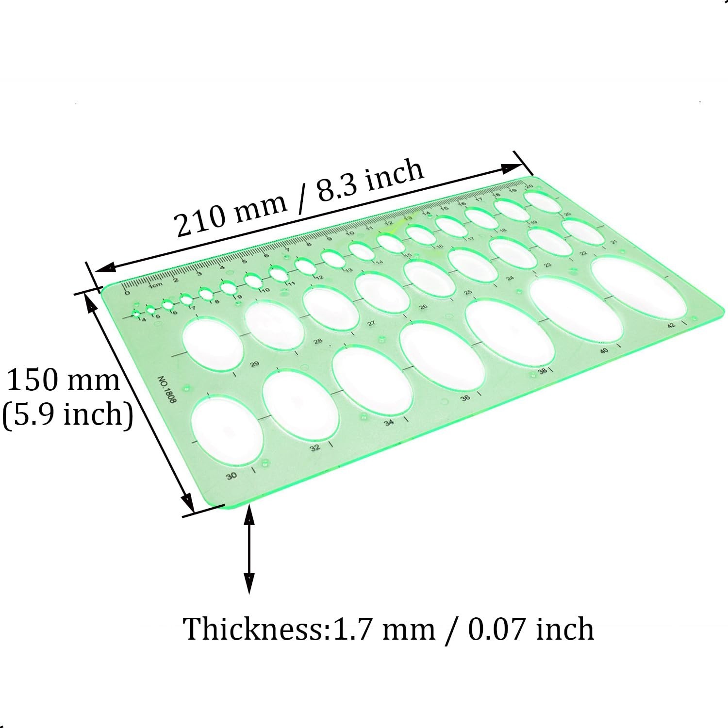 1Pcs 20cm Oval Ruler Drafting Template,Oval Line Drawing Ruler,Oval Tracing D...