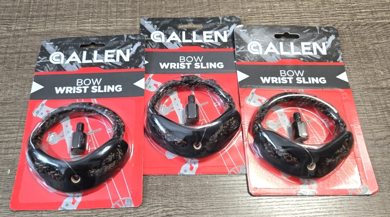 Allen 66291A Bow Hunting Wrist Sling Full Grain Leather Yoke Braided Set Of 3