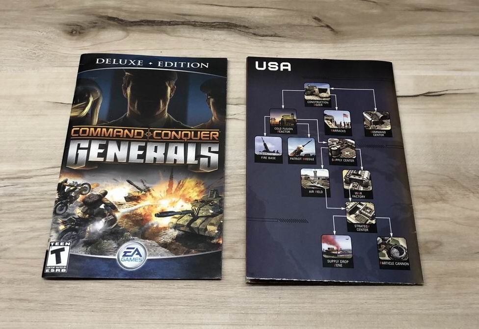 Original Command & Conquer Generals Deluxe Edition Game Manual & Reference Card