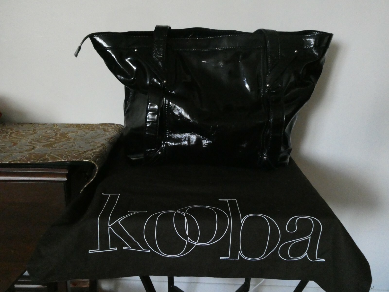 Kooba Women's Black Luggage Patent Leather Large Bag from Bloomingdales