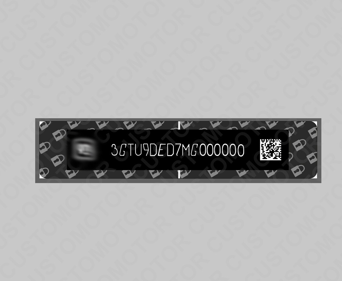 Replica Duplicate V.I.N. Windshield Dash Label Sticker for GM