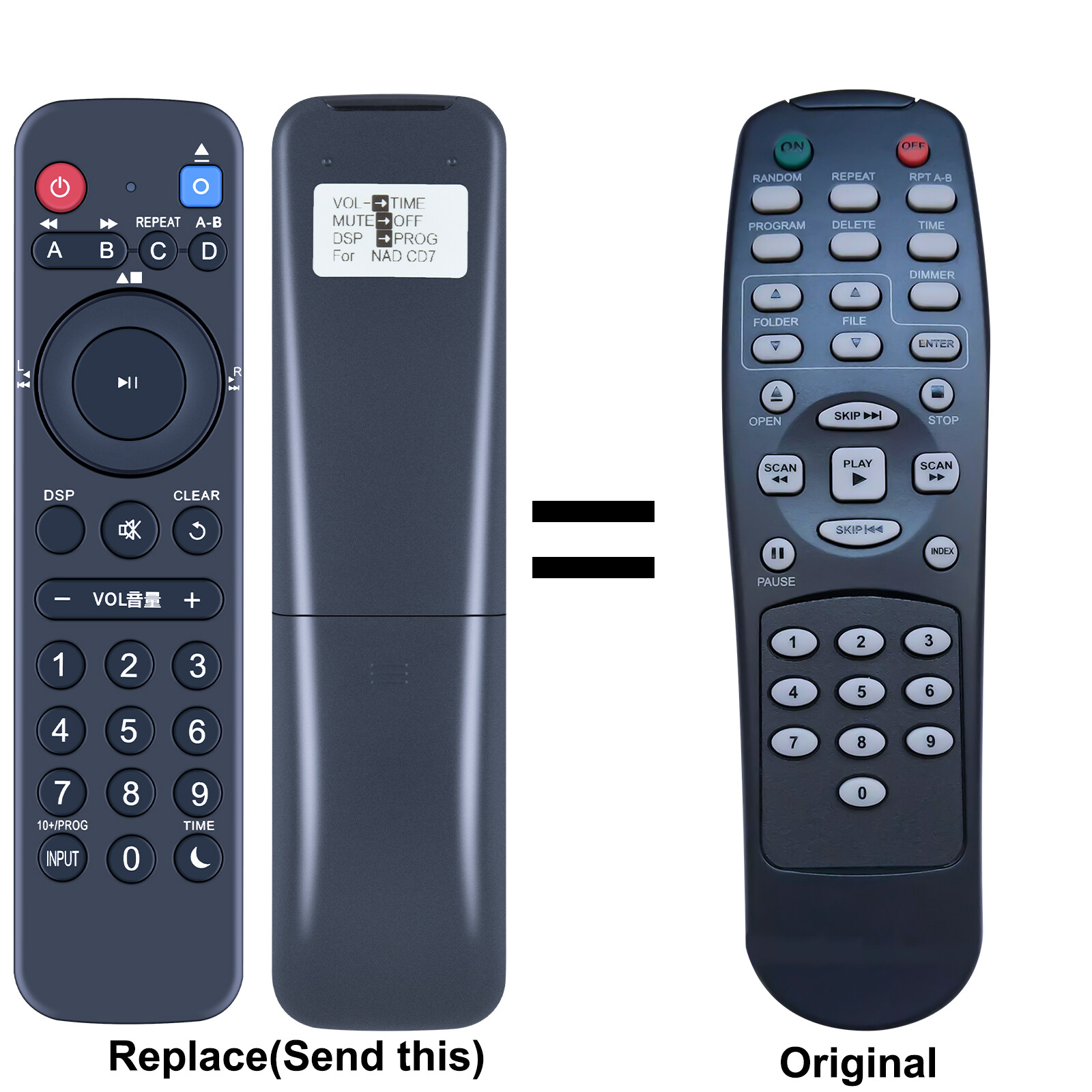 Replacement Remote Control For NAD CD 7 C-516BEE/C-515BEE CD Player