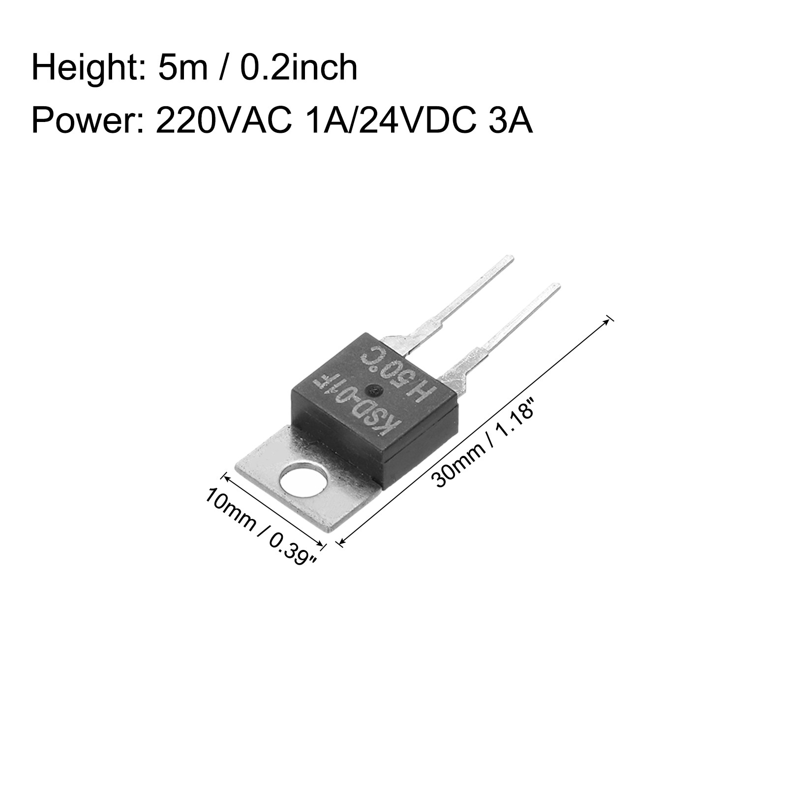 KSD-01F Temperature Controller Normally Open Control Switch 50°c N.O 5 Pack