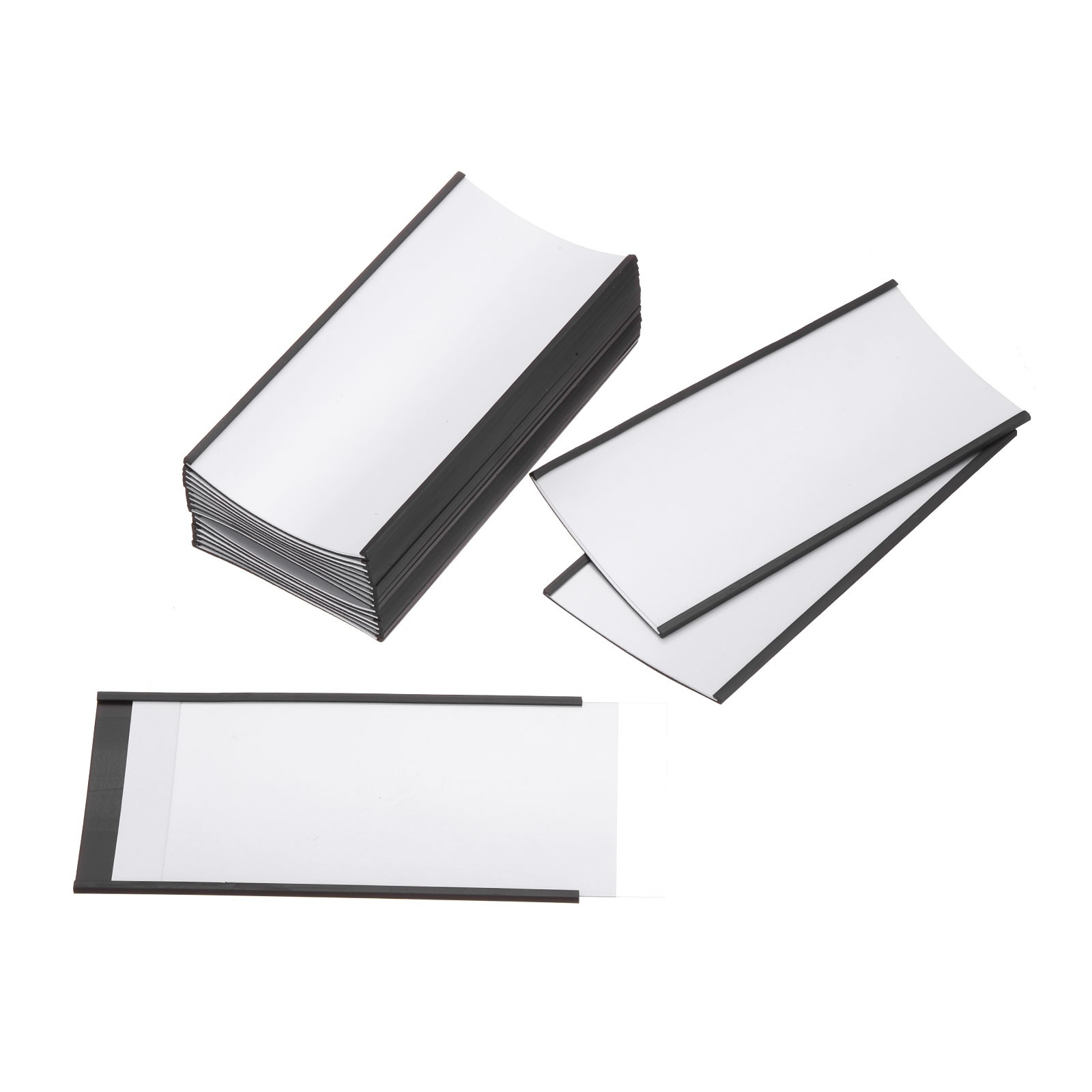 20pcs Label Holders 3" x 6" C Channel Rubber Magnetic for Metal Shelves