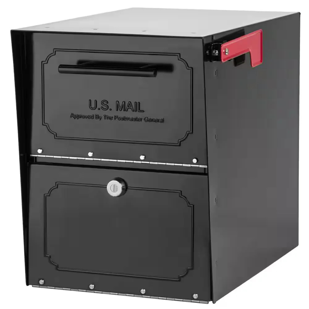 Post Mount Parcel Mailbox High Security Reinforced Lock Extra Large Steel