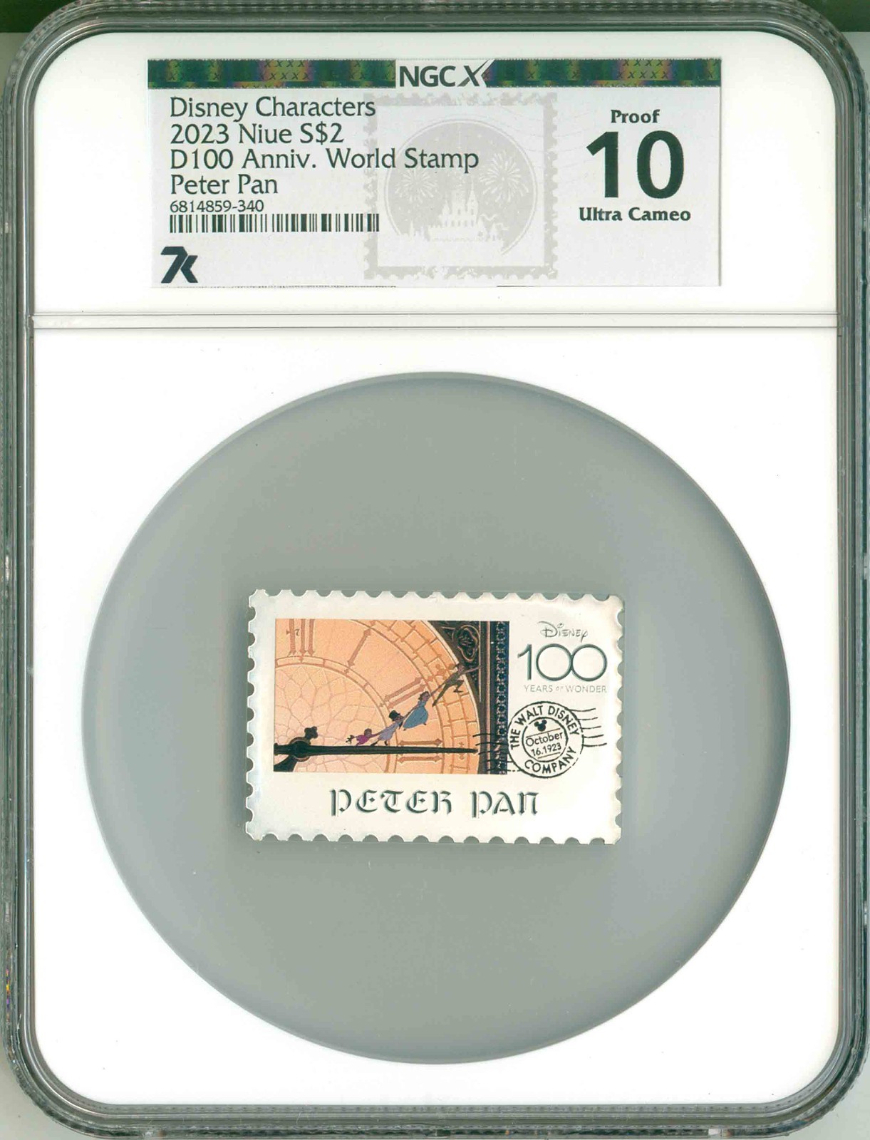 2023 Niue S$2 Disney Characters D100 Ann World Stamp Peter Pan NGCX PF10 UC