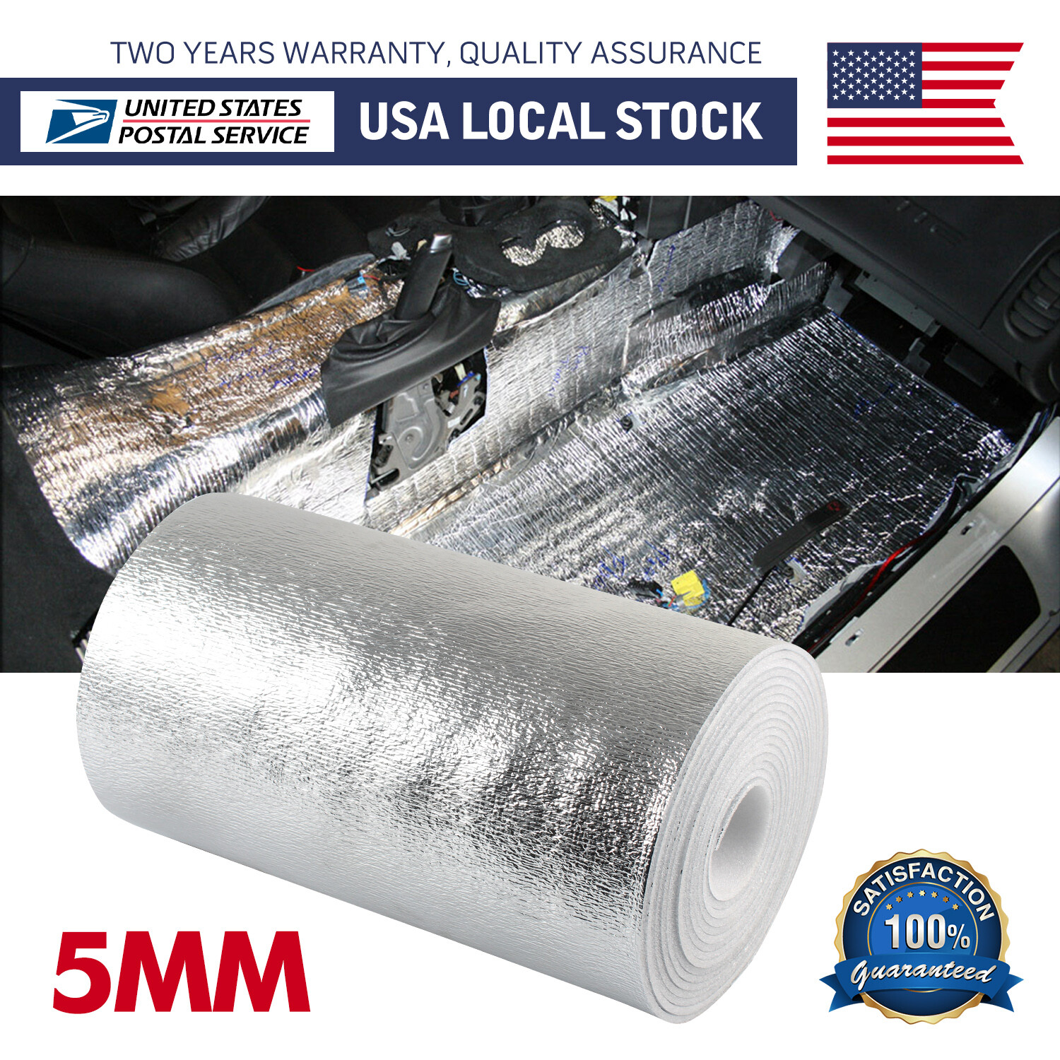 21.5Sqft EPE Reflective Foam Core 3/16 inch Insulation Housewrap Barrier Solid