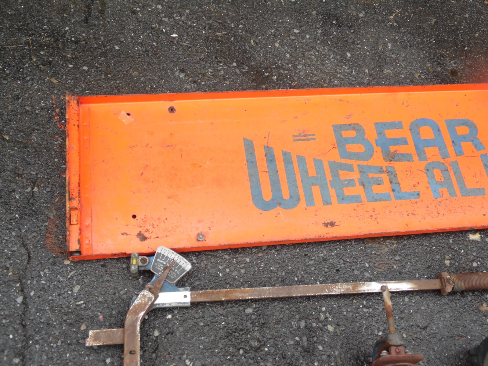 Vintage Bear Wheel Aligner Alignment Tool and Sign