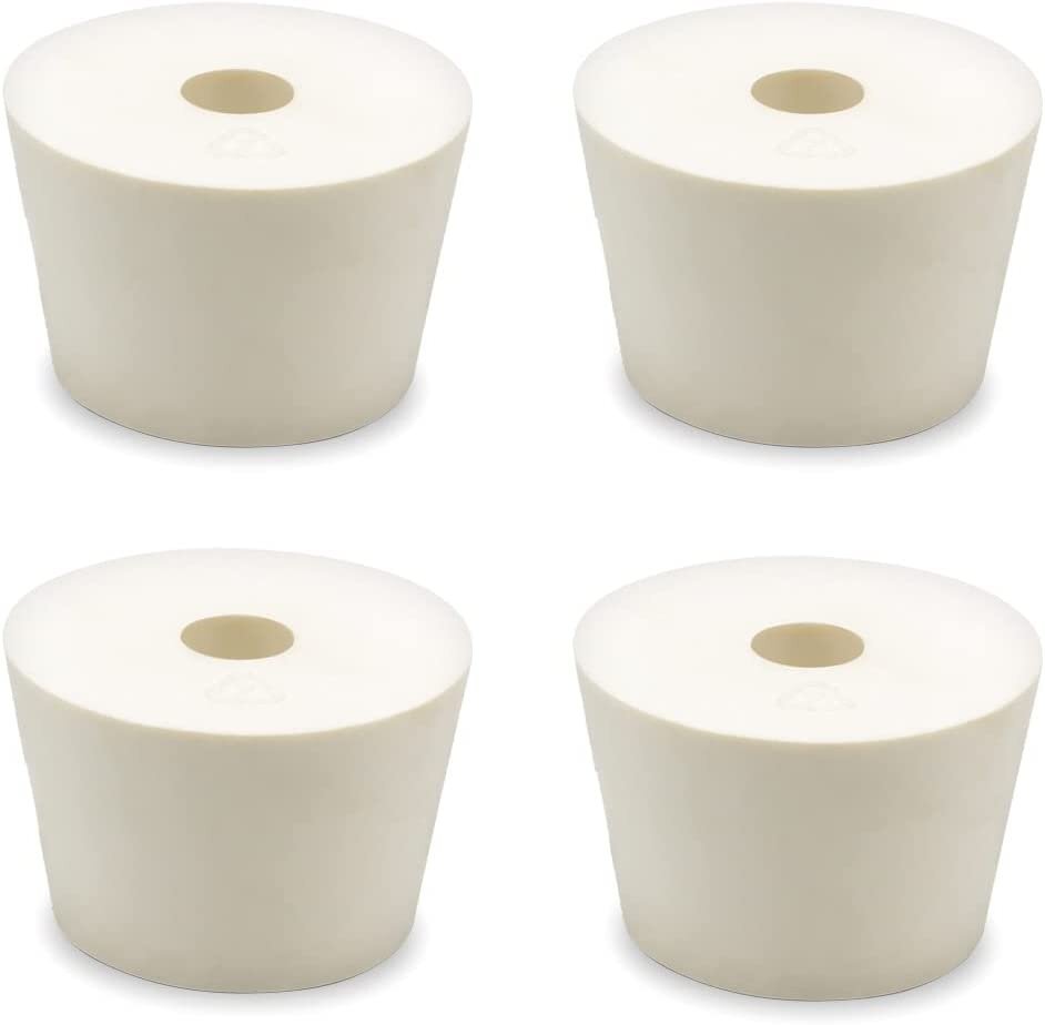 Drilled Rubber Stopper #7.5 - 4 Pack - Carboy Bung