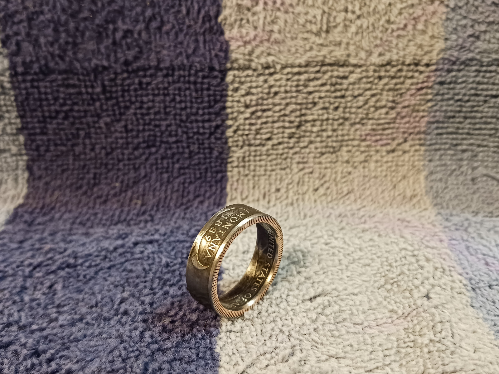 Montana Handcrafted Washington Quarters coin ring, size 8 2007