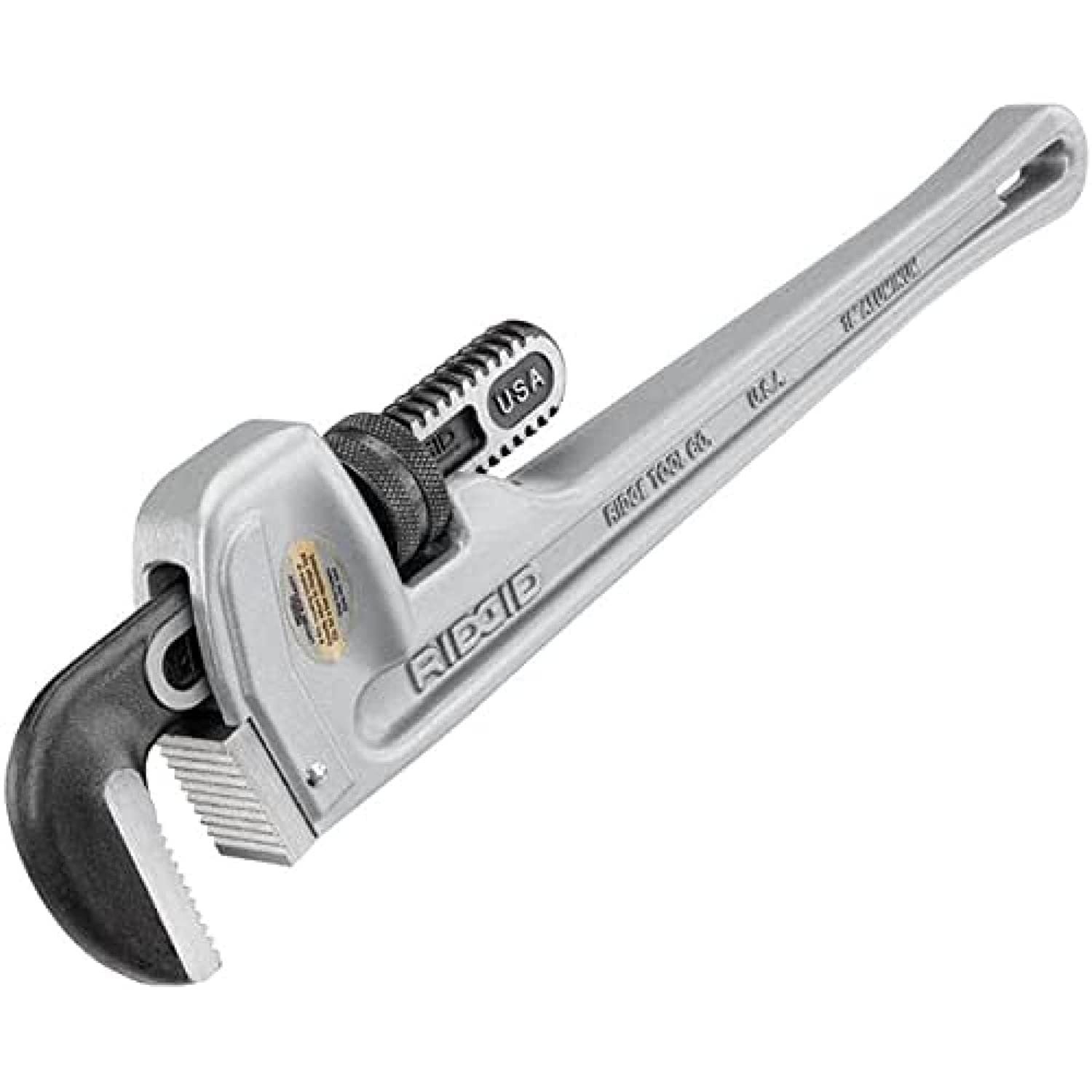 RIDGID 31110 Model 836 Aluminum Straight 18" Plumbing Pipe Wrench, Silver,...
