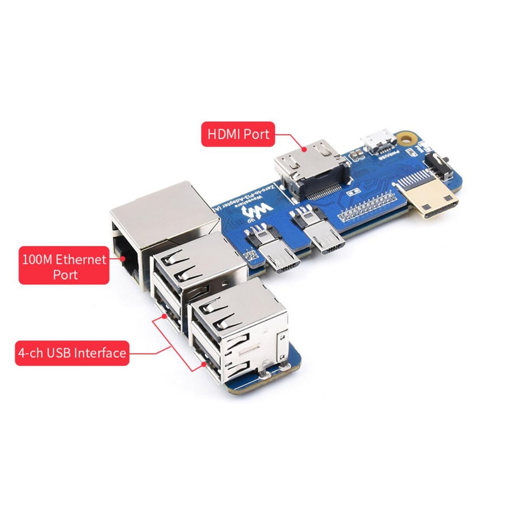 For Raspberry Pi Zero 2W Expansion Board Multi-USB Interface Ethernet Converter