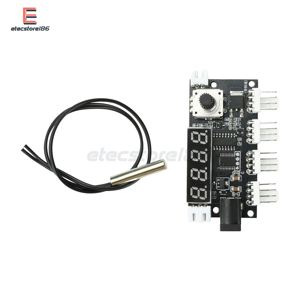 DC 5-24V 5A 4-way PWM Fan Speed Control Intelligent Temperature Control Module