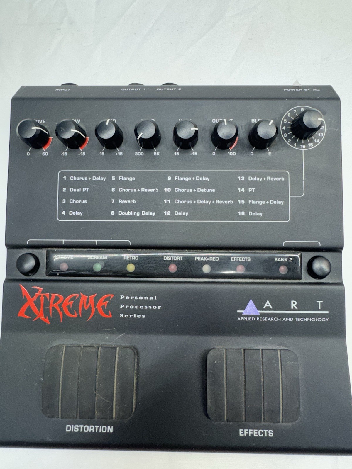 ART Xtreme Processor Distortion & Multi-Effects Guitar Pedal 80s Metal Hair Glam