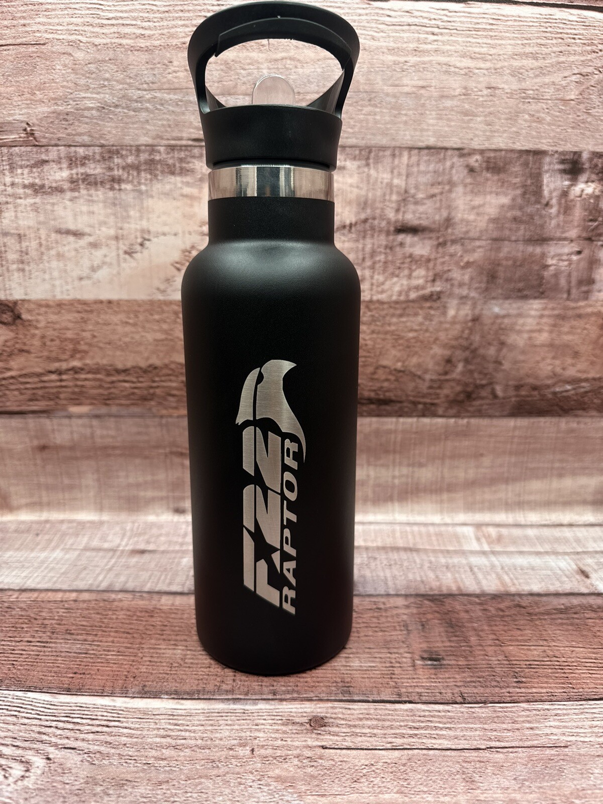 F-22 RAPTOR  LASER ENGRAVED  17 OZ INSULATED WATER BOTTLE