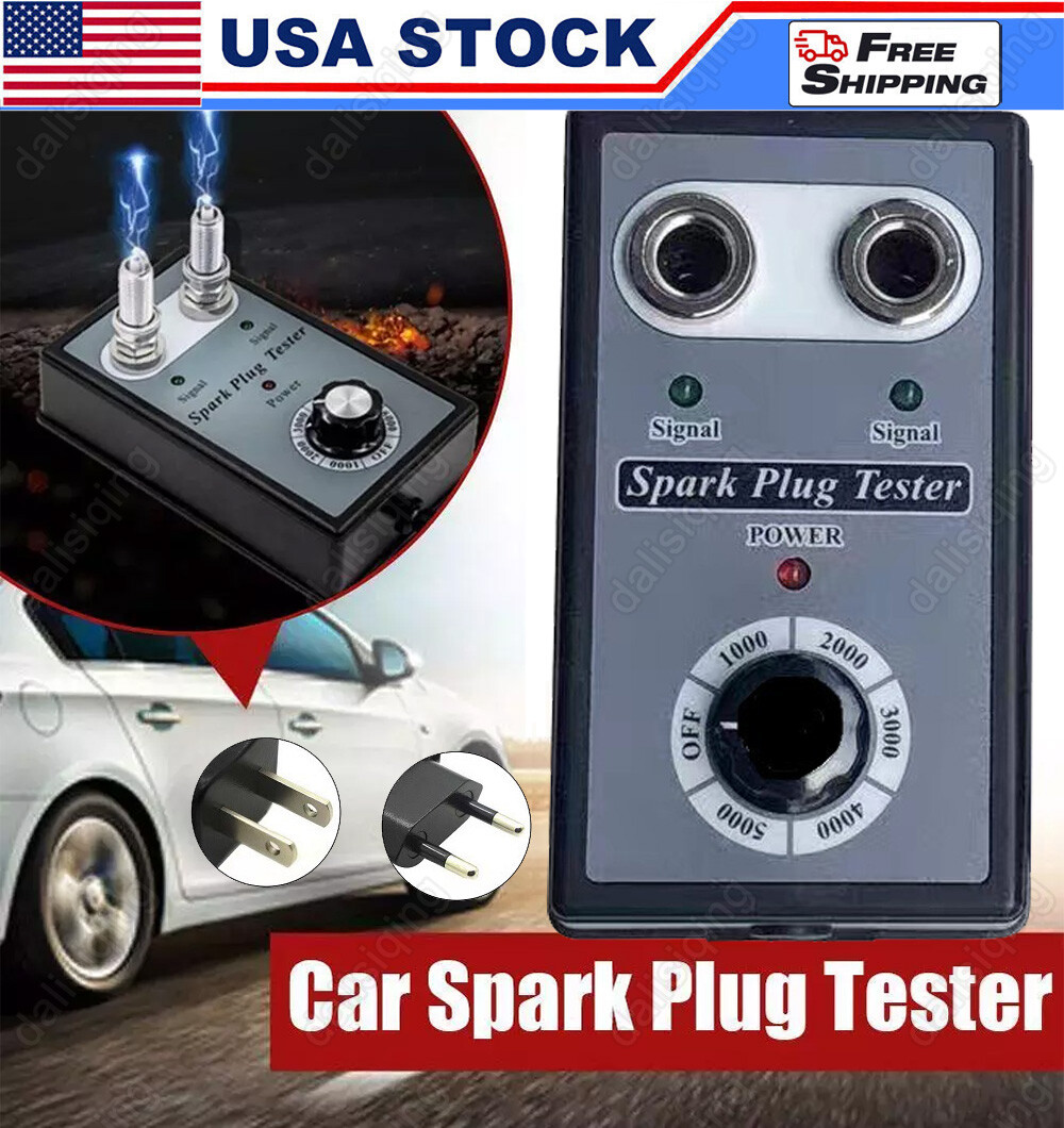 Spark Plug Tester Dual Hole Diagnostic Tool 12V Gasoline Car Ignition Analyzer