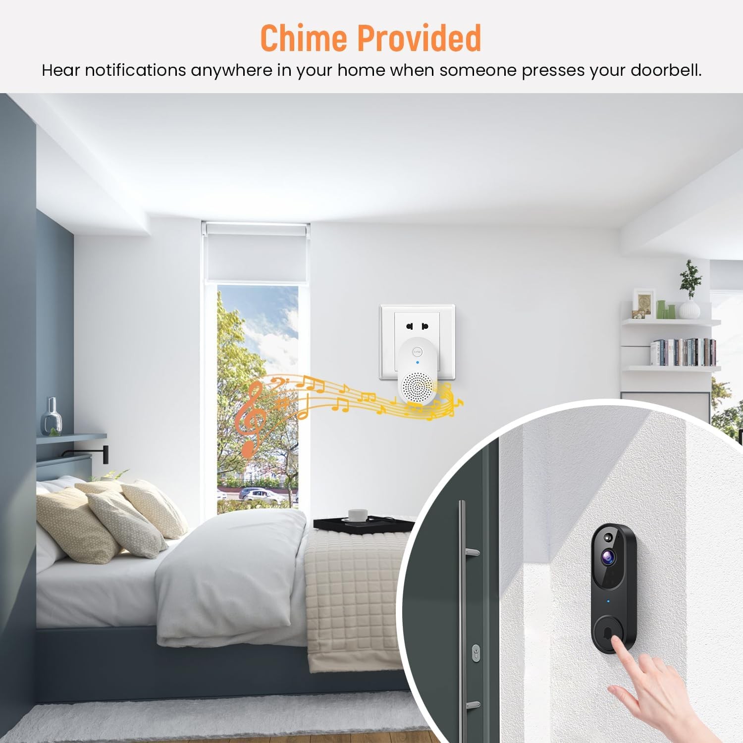 Smart Video Doorbell Camera Wireless, AI Human Detection and Instant Brown