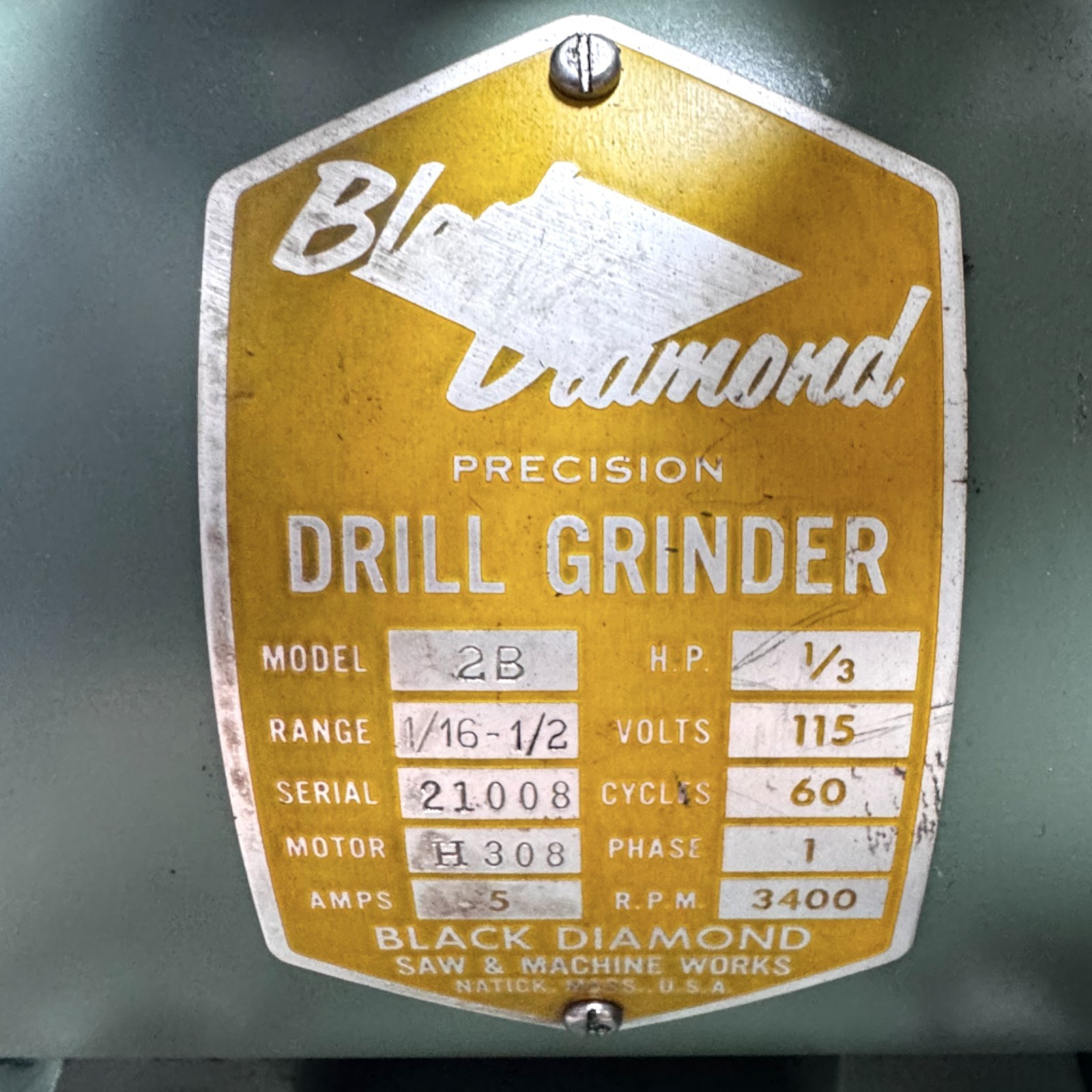 BLACK DIAMOND MODEL 2B DRILL GRINDER